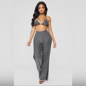 Gunmetal Fashion Nova Two Piece Pants Set